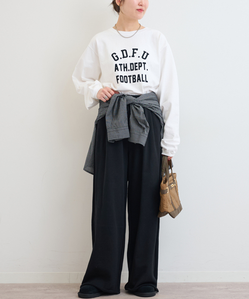 JOURNAL STANDARD relume（ジャーナルスタンダード　レリューム）の「《WEB限定追加》タックワイドイージースウェットパンツ（スウェットパンツ・レディース・ブラック/チャコールグレー・FREE）」の10枚目の写真