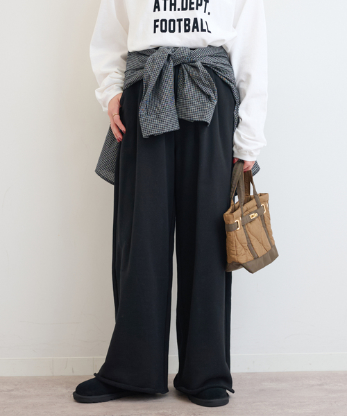 JOURNAL STANDARD relume（ジャーナルスタンダード　レリューム）の「《WEB限定追加》タックワイドイージースウェットパンツ（スウェットパンツ・レディース・ブラック/チャコールグレー・FREE）」の14枚目の写真