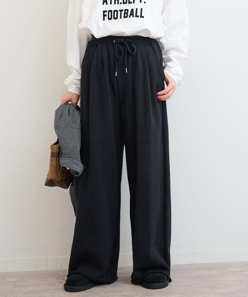 JOURNAL STANDARD relume（ジャーナルスタンダード　レリューム）の「《WEB限定追加》タックワイドイージースウェットパンツ（スウェットパンツ・レディース・ブラック/チャコールグレー・FREE）」の17枚目の写真