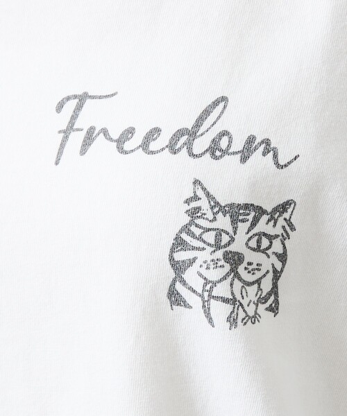 REMI RELIEF（レミレリーフ）の「【REMI RELIEF / レミ レリーフ】  HARD SP加工 20/- 天竺 レギュラーTシャツ（FREEDOM）バックプリント/RN30389147／ユニセックス（Tシャツ/カットソー・メンズ・オフホワイト/ブラック・M/L/XL）」の9枚目の写真
