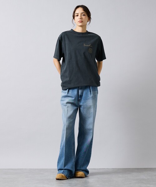 REMI RELIEF（レミレリーフ）の「【REMI RELIEF / レミ レリーフ】  HARD SP加工 20/- 天竺 レギュラーTシャツ（FREEDOM）バックプリント/RN30389147／ユニセックス（Tシャツ/カットソー・メンズ・オフホワイト/ブラック・M/L/XL）」の10枚目の写真