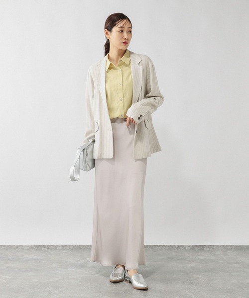 GLOBAL WORK(グローバルワーク)の「※サテンストレッチフレアスカート/634549(スカート・レディース・ダークブラウン/グレー系その他/チャコールグレー/その他・SHORT/REGULAR)」の7枚目の写真