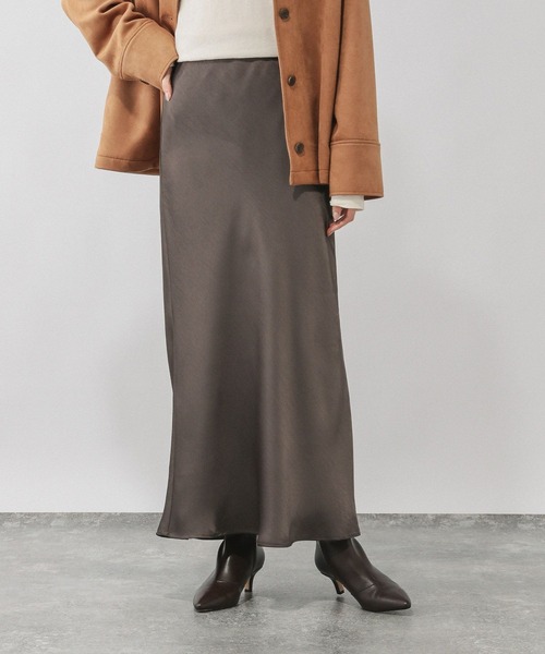 GLOBAL WORK(グローバルワーク)の「※サテンストレッチフレアスカート/634549(スカート・レディース・ダークブラウン/グレー系その他/チャコールグレー/その他・SHORT/REGULAR)」の15枚目の写真