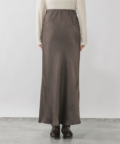 GLOBAL WORK(グローバルワーク)の「※サテンストレッチフレアスカート/634549(スカート・レディース・ダークブラウン/グレー系その他/チャコールグレー/その他・SHORT/REGULAR)」の19枚目の写真