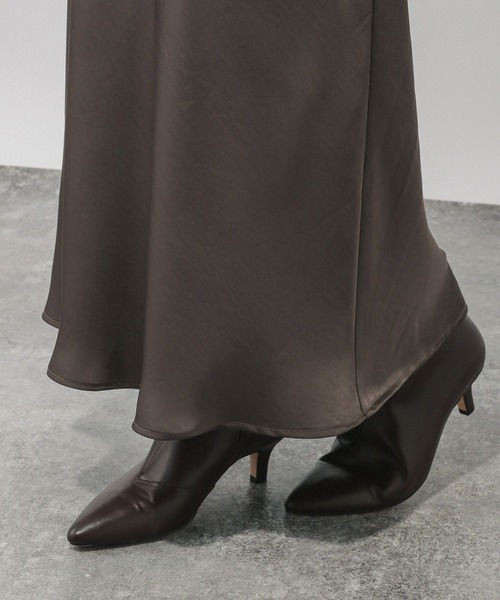 GLOBAL WORK(グローバルワーク)の「※サテンストレッチフレアスカート/634549(スカート・レディース・ダークブラウン/グレー系その他/チャコールグレー/その他・SHORT/REGULAR)」の22枚目の写真