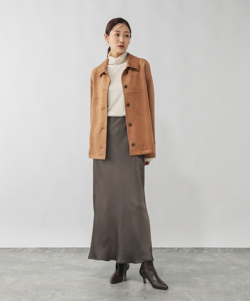 GLOBAL WORK(グローバルワーク)の「※サテンストレッチフレアスカート/634549(スカート・レディース・ダークブラウン/グレー系その他/チャコールグレー/その他・SHORT/REGULAR)」の12枚目の写真