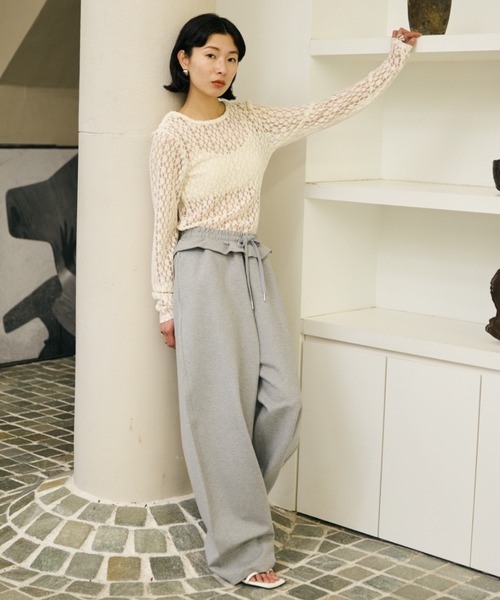 AIC.(エーアイシー)の「フリルデザインスウェットバレルパンツ(スウェットパンツ・レディース・ライトグレー/グレー・FREE)」の19枚目の写真