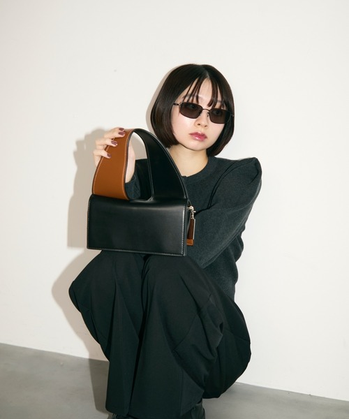 TONER（トナー）の「バイカラーブロックハンドルバッグ/ロゴプレート付き（ハンドバッグ・レディース・ブラック/ブラウン・FREE）」の10枚目の写真