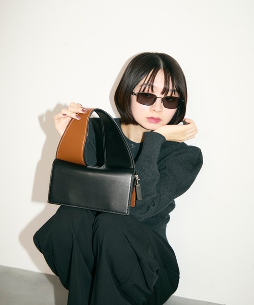 TONER（トナー）の「バイカラーブロックハンドルバッグ/ロゴプレート付き（ハンドバッグ・レディース・ブラック/ブラウン・FREE）」の21枚目の写真