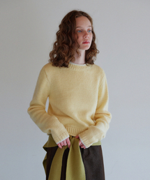 HANE（ハネ）の「ウールトリムラウンドニット_Butter（ニット/セーター）」