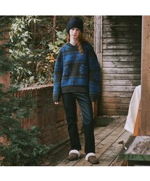 ODER（オディエール）の「ファインウールカラーコウイチャンプルオーバー-チャコール（ニット/セーター）」