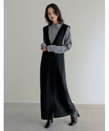 Re:EDIT | [低身長サイズ有]ツイードラップデザイン風ジャンパースカート(つなぎ/オールインワン)