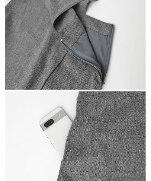 Re:EDIT（リエディ）の「[低身長サイズ有]ツイードラップデザイン風ジャンパースカート（つなぎ/オールインワン・レディース・ブラック/ブラック系その他/ベージュ・SHORT/MEDIUM/LARGE）」の20枚目の写真