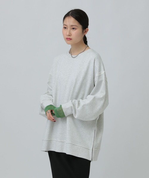 LEPSIM（レプシィム）の「裏毛サイドZIPプルオーバー　639475（スウェット・レディース・ライトグレー/オフホワイト/イエロー/ブラック・FREE）」の3枚目の写真