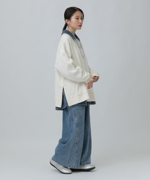 LEPSIM（レプシィム）の「裏毛サイドZIPプルオーバー　639475（スウェット・レディース・ライトグレー/オフホワイト/イエロー/ブラック・FREE）」の6枚目の写真