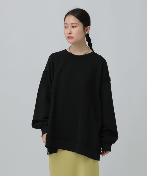 LEPSIM（レプシィム）の「裏毛サイドZIPプルオーバー　639475（スウェット・レディース・ライトグレー/オフホワイト/イエロー/ブラック・FREE）」の9枚目の写真