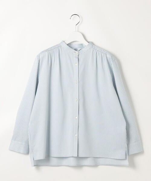 J.PRESS（ジェイプレス）の「ストライプジャガード バンドカラー カットソー（Tシャツ/カットソー・レディース・ネイビー系1/黄土色系1/スカイブルー系1・T15/T13）」の12枚目の写真