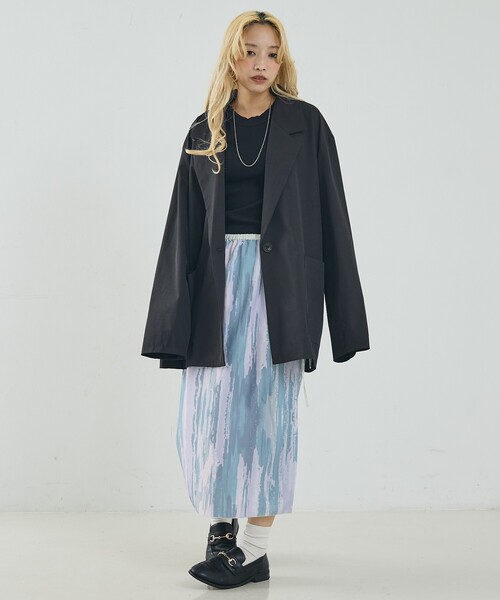 NOMINE(ノミネ)の「ワイド ジャケット(テーラードジャケット・レディース・キャメル/ブラック・M/L)」の5枚目の写真