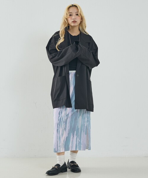 NOMINE(ノミネ)の「ワイド ジャケット(テーラードジャケット・レディース・キャメル/ブラック・M/L)」の6枚目の写真