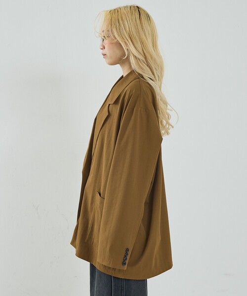 NOMINE(ノミネ)の「ワイド ジャケット(テーラードジャケット・レディース・キャメル/ブラック・M/L)」の16枚目の写真