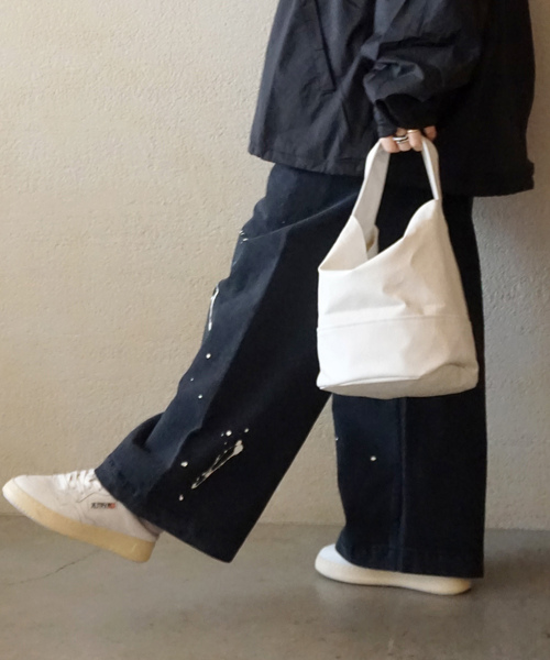 追加》フェイクレザー サークルBAG-M（エコバッグ/サブバッグ