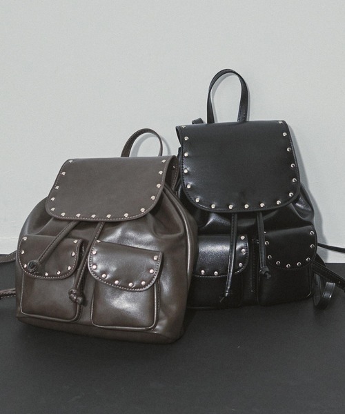 ENVYM（アンビー）の「スタッズ ミニ リュック（バックパック/リュック・レディース・ブラック/モカ・FREE）」の21枚目の写真