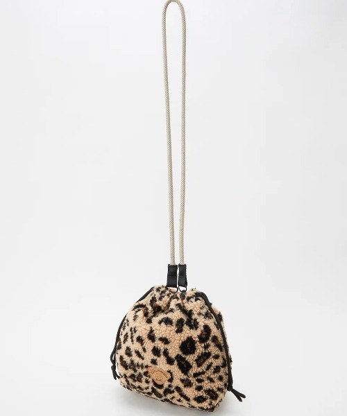 BILLABONG（ビラボン）の「【BILLABONG/ビラボン】BOA SHOULDER BAG/もこもこボア巾着(きんちゃく)バッグ（ショルダーバッグ・レディース・ブラック/レオパード・FREE）」の7枚目の写真