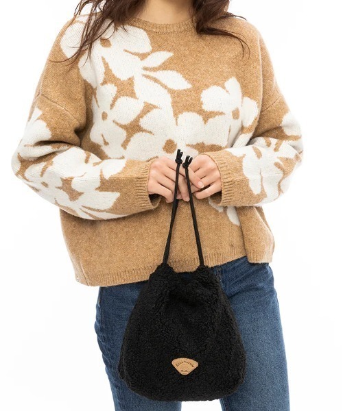 BILLABONG（ビラボン）の「【BILLABONG/ビラボン】BOA SHOULDER BAG/もこもこボア巾着(きんちゃく)バッグ（ショルダーバッグ・レディース・ブラック/レオパード・FREE）」の13枚目の写真