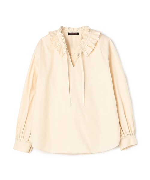 TOMORROWLAND collection（トゥモローランドコレクション）の「ライトモールスキン ラッフルブラウス（シャツ/ブラウス・レディース・ピンク/ブラウン/ライトベージュ・36）」の2枚目の写真