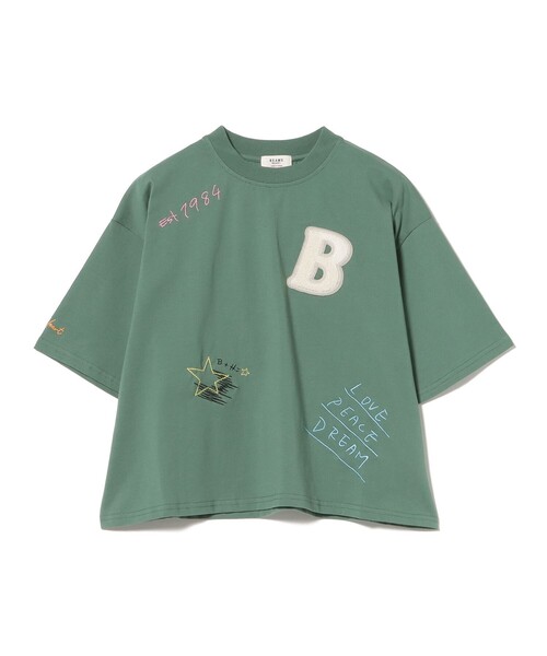 BEAMS HEART(ビームスハート)の「ロゴ 刺繍 Tシャツ(Tシャツ/カットソー・レディース・ネイビー/グリーン/オフホワイト・FREE)」の2枚目の写真