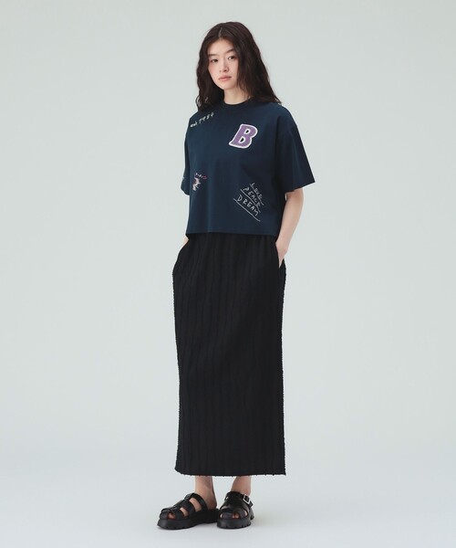BEAMS HEART(ビームスハート)の「ロゴ 刺繍 Tシャツ(Tシャツ/カットソー・レディース・ネイビー/グリーン/オフホワイト・FREE)」の6枚目の写真