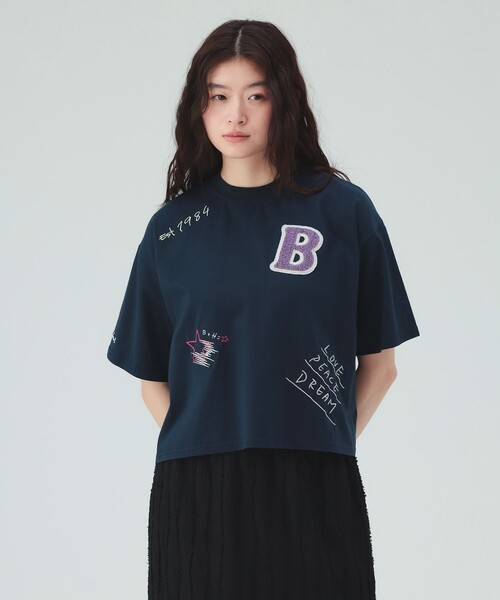BEAMS HEART(ビームスハート)の「ロゴ 刺繍 Tシャツ(Tシャツ/カットソー・レディース・ネイビー/グリーン/オフホワイト・FREE)」の8枚目の写真