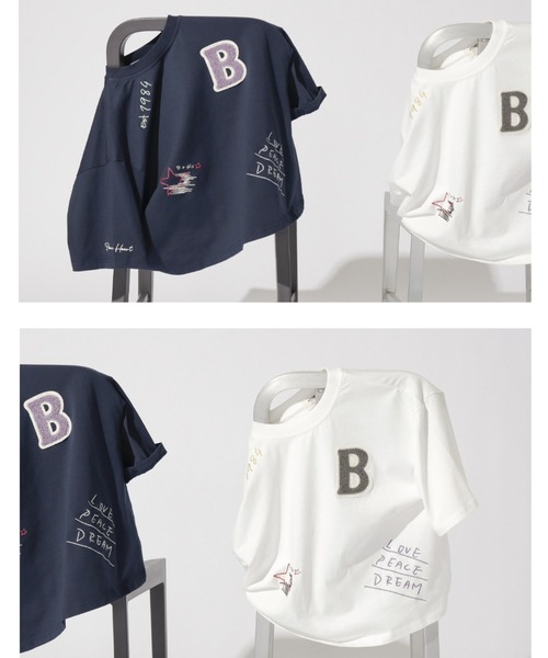 BEAMS HEART(ビームスハート)の「ロゴ 刺繍 Tシャツ(Tシャツ/カットソー・レディース・ネイビー/グリーン/オフホワイト・FREE)」の1枚目の写真