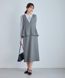 ROPE' PICNIC | レイヤード風ペプラムジャンパースカート(ワンピース)