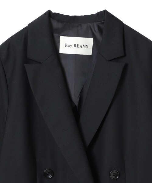 Ray BEAMS(レイビームス)の「4ボタン ダブル ハーフスリーブ ジャケット 26SS(テーラードジャケット・レディース・グレー/ブラック・0/1)」の4枚目の写真