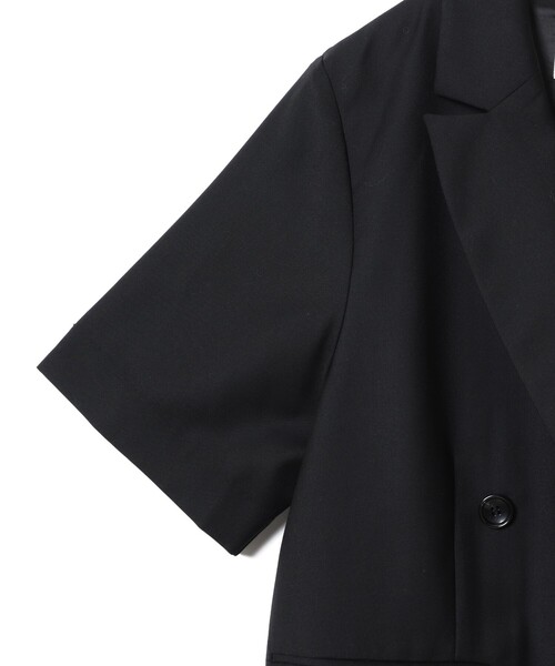 Ray BEAMS(レイビームス)の「4ボタン ダブル ハーフスリーブ ジャケット 26SS(テーラードジャケット・レディース・グレー/ブラック・0/1)」の5枚目の写真