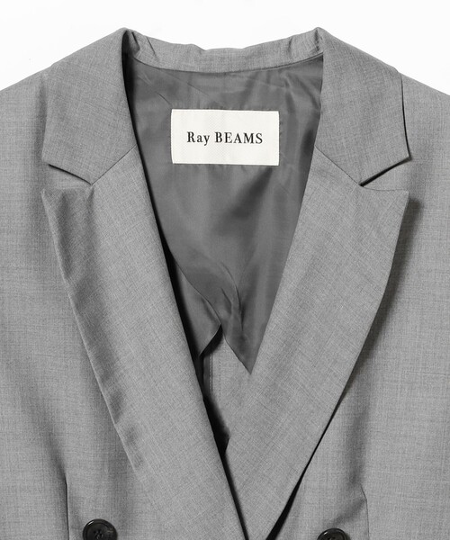 Ray BEAMS(レイビームス)の「4ボタン ダブル ハーフスリーブ ジャケット 26SS(テーラードジャケット・レディース・グレー/ブラック・0/1)」の12枚目の写真