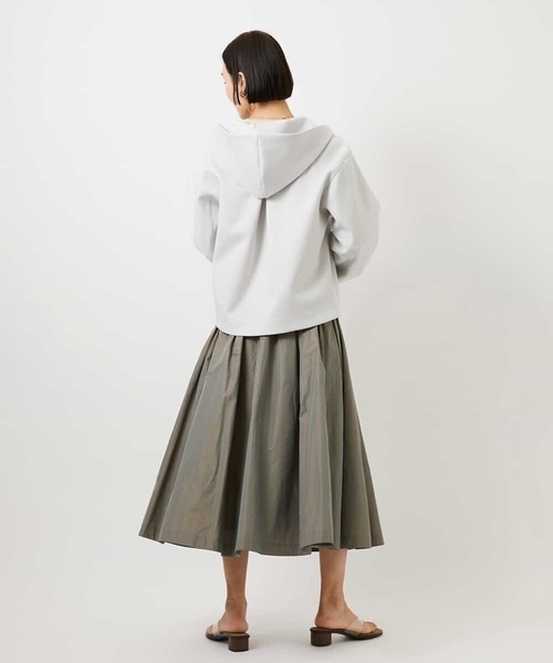 MICHEL KLEIN（ミッシェル・クラン）の「[セットアップ対応/コージーボトム]ライトギャザースカート（スカート・レディース・ブラック/カーキ・38）」の9枚目の写真