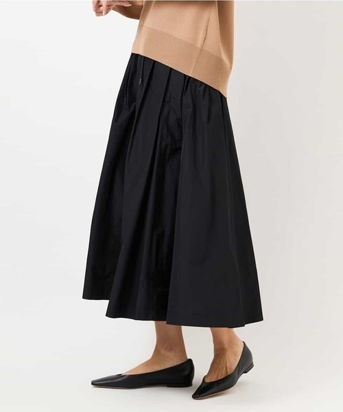 MICHEL KLEIN（ミッシェル・クラン）の「[セットアップ対応/コージーボトム]ライトギャザースカート（スカート・レディース・ブラック/カーキ・38）」の13枚目の写真