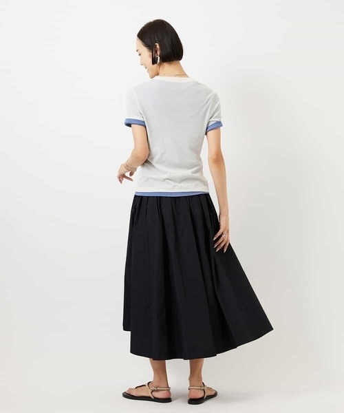 MICHEL KLEIN（ミッシェル・クラン）の「[セットアップ対応/コージーボトム]ライトギャザースカート（スカート・レディース・ブラック/カーキ・38）」の20枚目の写真