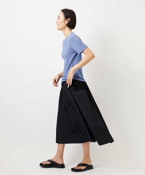 MICHEL KLEIN（ミッシェル・クラン）の「[セットアップ対応/コージーボトム]ライトギャザースカート（スカート・レディース・ブラック/カーキ・38）」の22枚目の写真