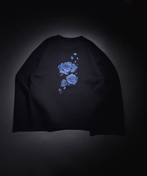 Ellno Loset(エルノロゼット)の「バックフラワー刺繍ポンチロンT(Tシャツ/カットソー・メンズ・ブラック/オフホワイト・LARGE/MEDIUM/SMALL)」の2枚目の写真