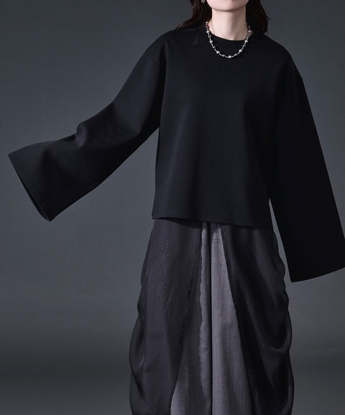 Ellno Loset(エルノロゼット)の「バックフラワー刺繍ポンチロンT(Tシャツ/カットソー・メンズ・ブラック/オフホワイト・LARGE/MEDIUM/SMALL)」の21枚目の写真