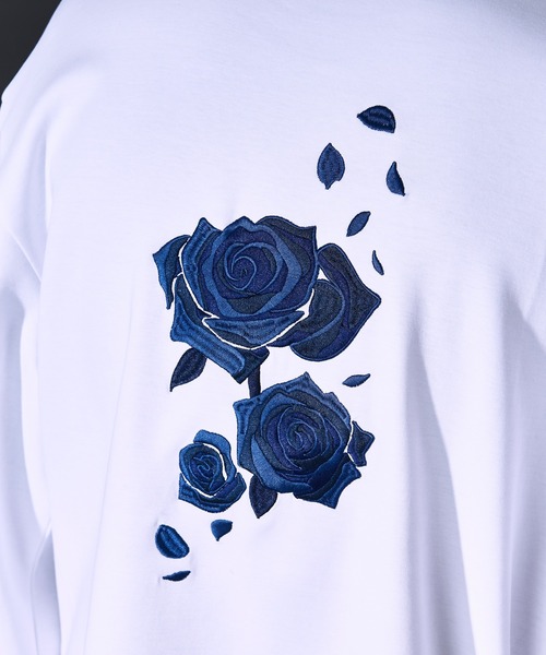 Ellno Loset(エルノロゼット)の「バックフラワー刺繍ポンチロンT(Tシャツ/カットソー・メンズ・ブラック/オフホワイト・LARGE/MEDIUM/SMALL)」の9枚目の写真