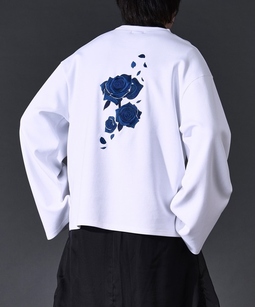 バックフラワー刺繍ポンチロンT（Tシャツ/カットソー）｜Ellno Loset
