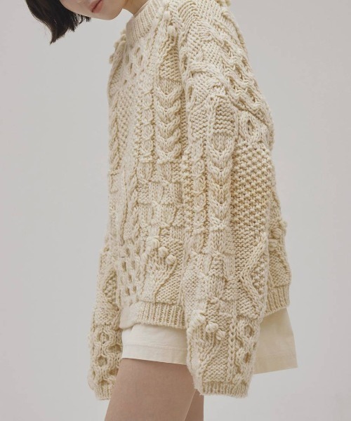 TODAYFUL（トゥデイフル）の「【TODAYFUL/トゥデイフル】Pattern Hand Knit/パターンハンドニット（ニット/セーター・レディース・キナリ/ブラウン・FREE）」の7枚目の写真