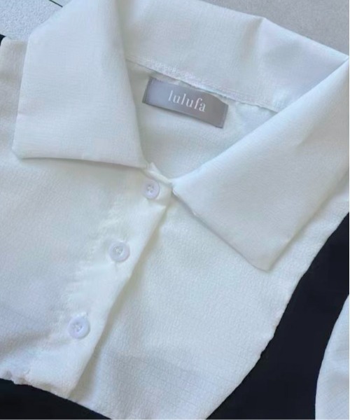 lulufa(ルルファ)の「リボン付き パフスリーブ フェイクレイヤードワンピース(ワンピース・レディース・ブラック・LARGE/MEDIUM)」の17枚目の写真