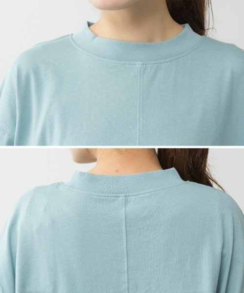 aity(アイティ)の「M-5L オーバーサイズ コットンパネルTシャツ(Tシャツ/カットソー・レディース・オフホワイト/チャコールグレー/ブラック/ミント/杢グレー・4L~5L/LL~3L/M~L)」の12枚目の写真