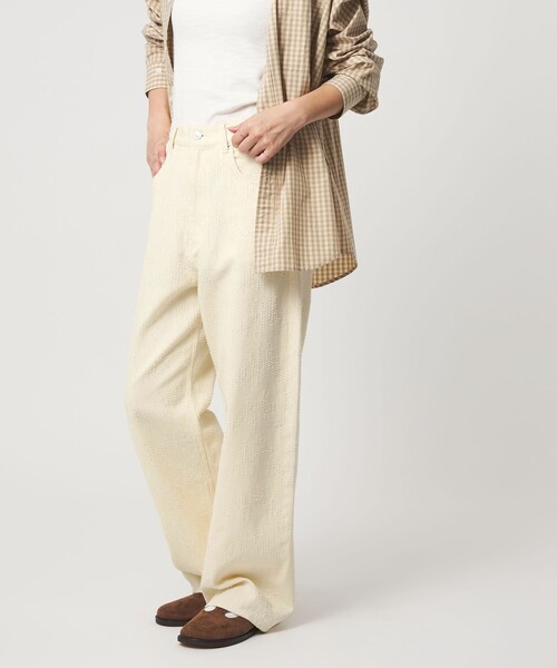 CITEN(シテン)の「<CITEN>ダメージデニムストレートパンツ オフホワイト(デニムパンツ・レディース・オフホワイト・L/M/S)」の1枚目の写真