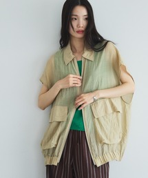 【WEB限定カラー有】フレンチスリーブジップシアージャケット